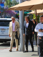 George Hamilton and Mohamed Hadid are seen in Los Angeles 04/13/2017